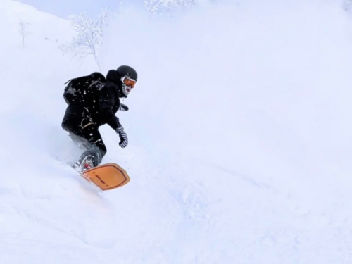 UNITMFG rabbit snowboard in JaPow