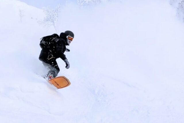 UNITMFG rabbit snowboard in JaPow
